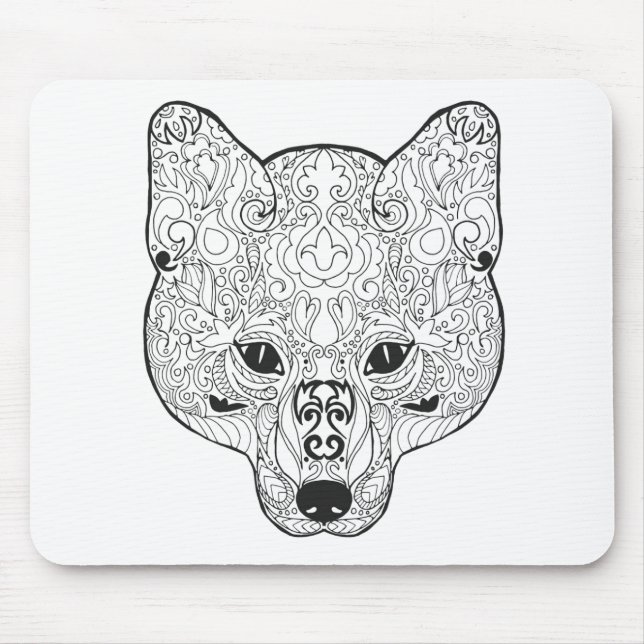 Inspired Fox Head Mouse Pad (Front)