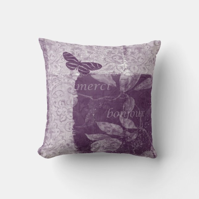 Inspired French Lilac Cushion (Front)