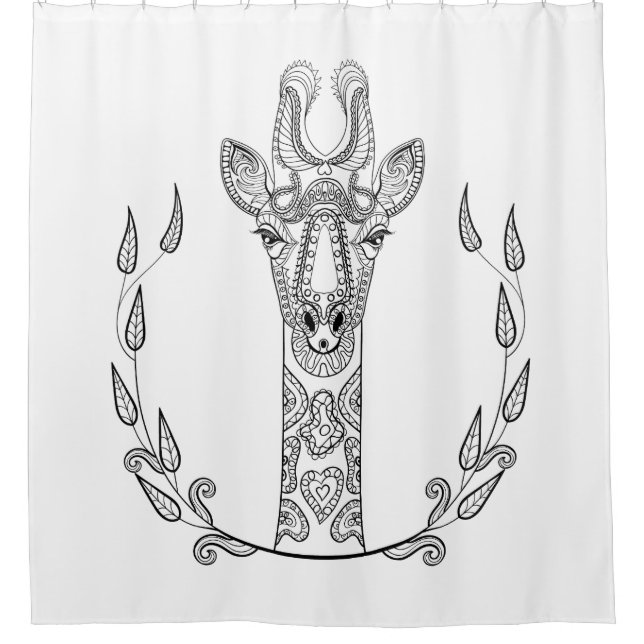 Inspired Giraffe Shower Curtain (Front)