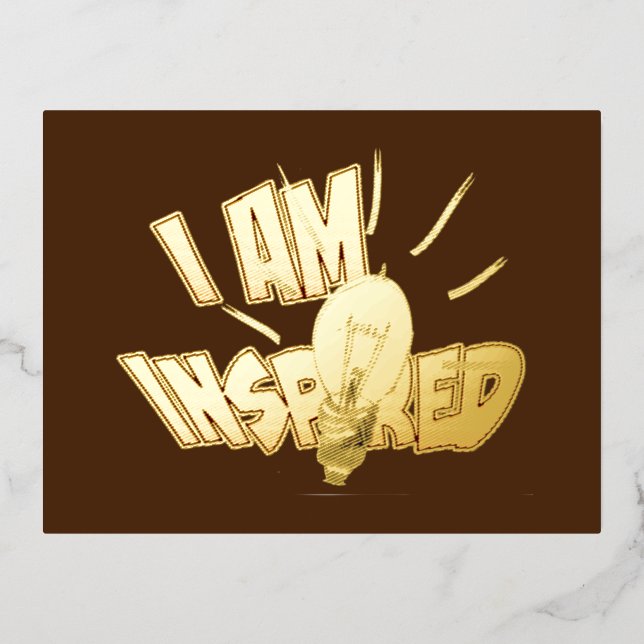 Inspired Gold Foil Holiday Postcard (Front)