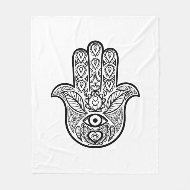 Inspired Hamsa Hand Fleece Blanket (Front)