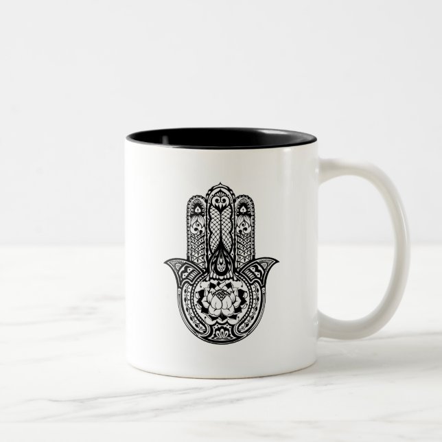 Inspired Hamsa Symbol Two-Tone Coffee Mug (Right)