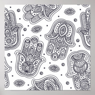 Inspired Hand Drawn Hamsa 2 Poster