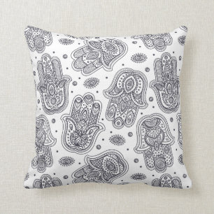 Inspired Hand Drawn Hamsa Cushion