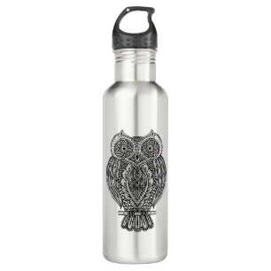 Inspired Hand Drawn Ornate Owl 710 Ml Water Bottle