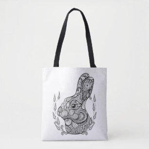 Inspired Head Of Rabbit In Wreath 2 Tote Bag