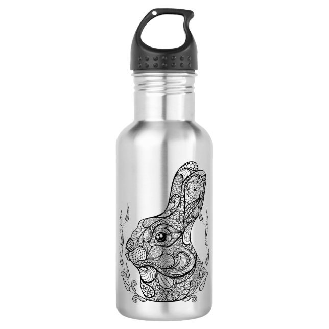 Inspired Head Of Rabbit In Wreath 710 Ml Water Bottle (Front)
