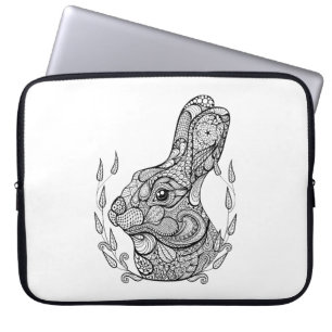 Inspired Head Of Rabbit In Wreath Laptop Sleeve