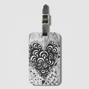 Inspired Heart Doodle Luggage Tag