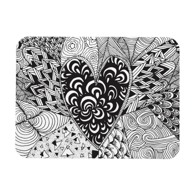 Inspired Heart Doodle Magnet (Horizontal)