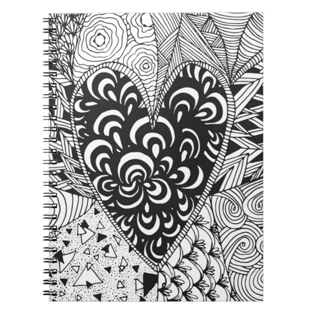 Inspired Heart Doodle Notebook (Front)