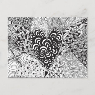 Inspired Heart Doodle Postcard