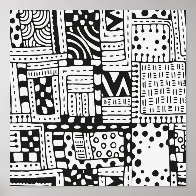 Inspired Indian Abstract Figures 2 Poster (Front)