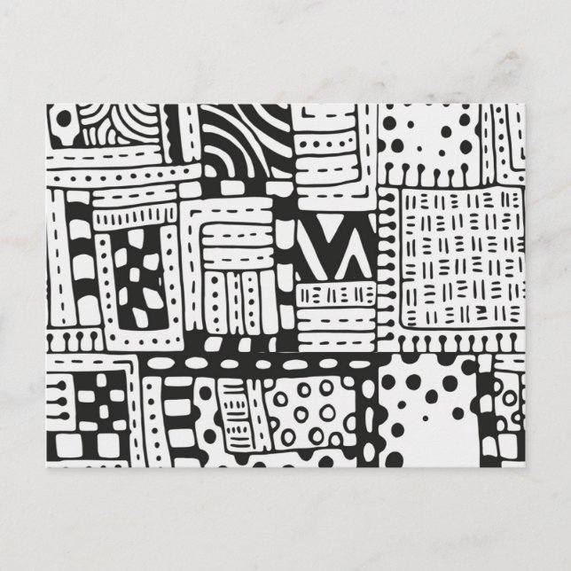 Inspired Indian Abstract Figures Postcard (Front)