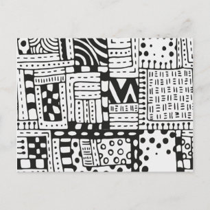 Inspired Indian Abstract Figures Postcard