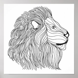 Inspired Lion Head 10 Poster