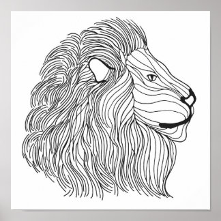 Inspired Lion Head 10 Poster