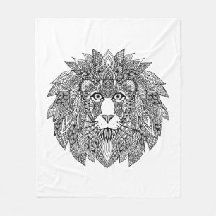 Inspired Lion Head 4 Fleece Blanket