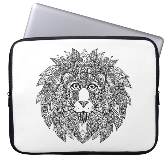 Inspired Lion Head 4 Laptop Sleeve (Front)