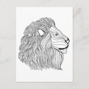 Inspired Lion Head 5 Postcard