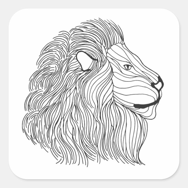 Inspired Lion Head 5 Square Sticker (Front)