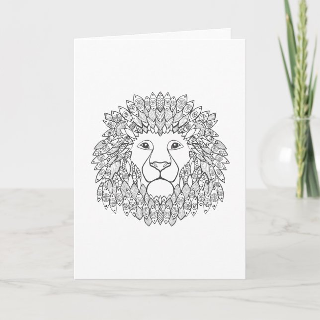 Inspired Lion Head Card (Front)