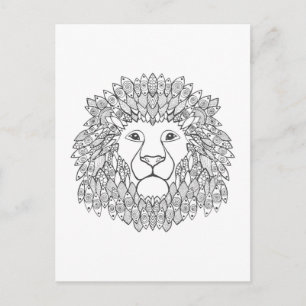 Inspired Lion Head Postcard