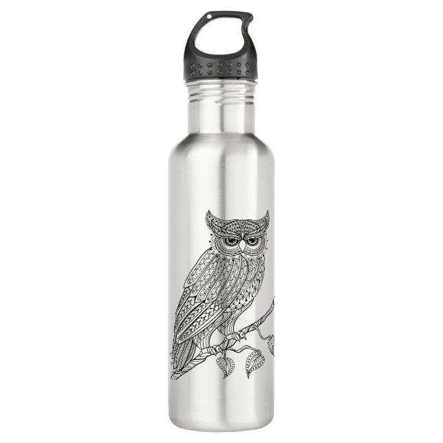 Inspired Magic Owl Sitting On Branch 710 Ml Water Bottle (Front)