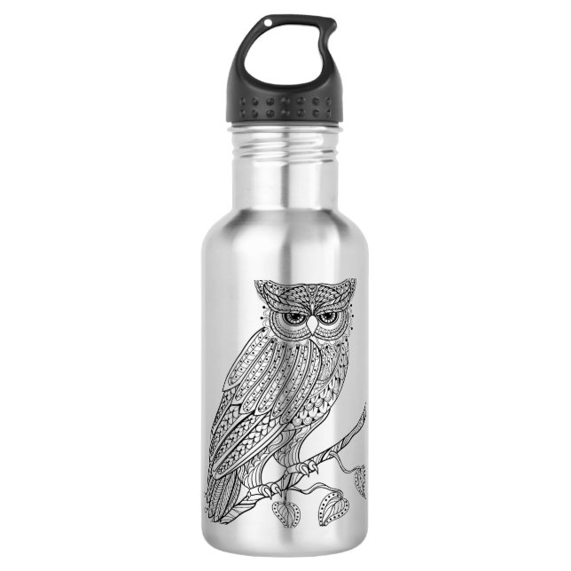 Inspired Magic Owl Sitting On Branch 710 Ml Water Bottle (Front)