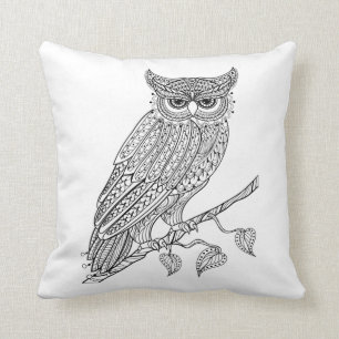 Inspired Magic Owl Sitting On Branch Cushion