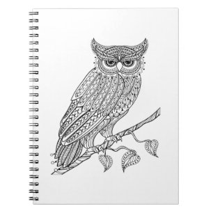 Inspired Magic Owl Sitting On Branch Notebook