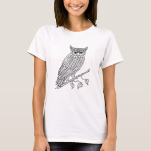 Inspired Magic Owl Sitting On Branch T-Shirt