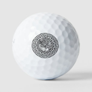 Inspired Mandala Autumn Oak Leaf Golf Balls