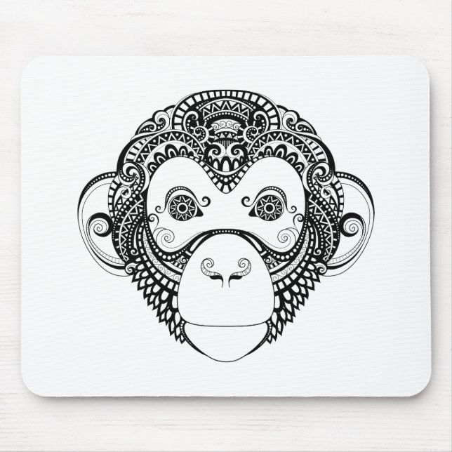 Inspired Monkey Design Mouse Pad (Front)