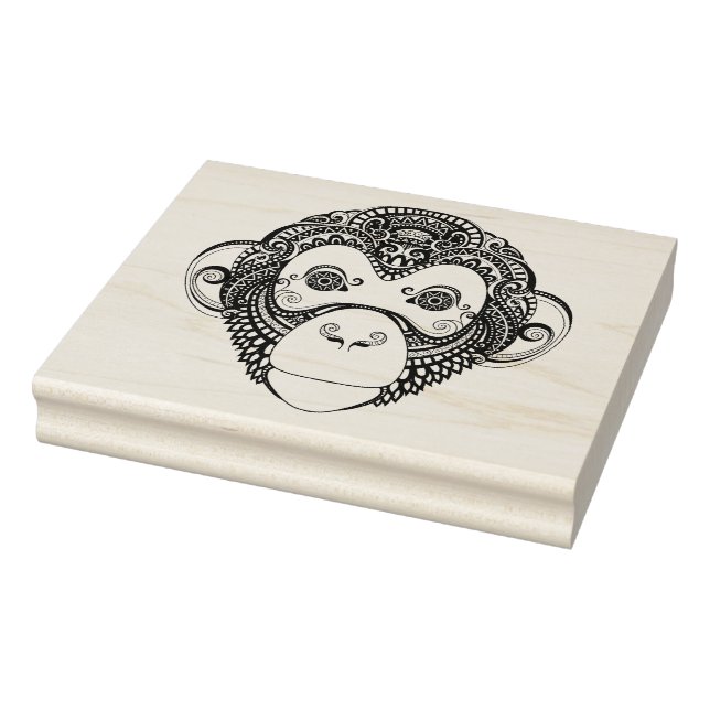 Inspired Monkey Design Rubber Stamp (Stamp)