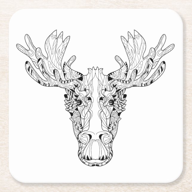 Inspired Of An Elk Square Paper Coaster (Front)