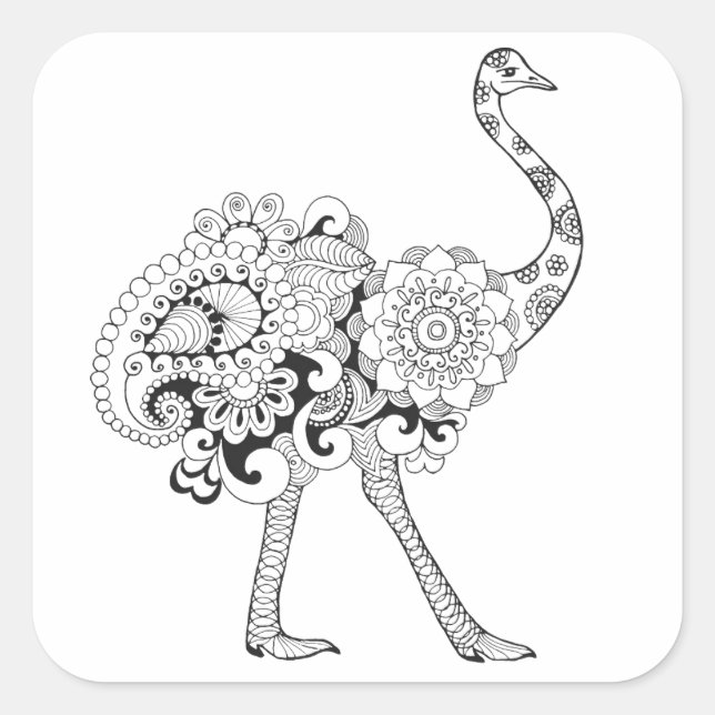 Inspired Ostrich Square Sticker (Front)