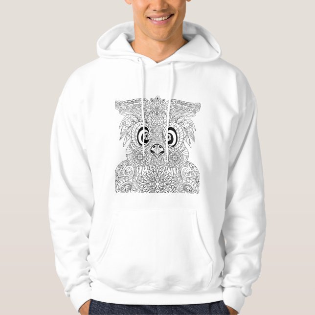 Inspired Owl Portrait Hoodie (Front)