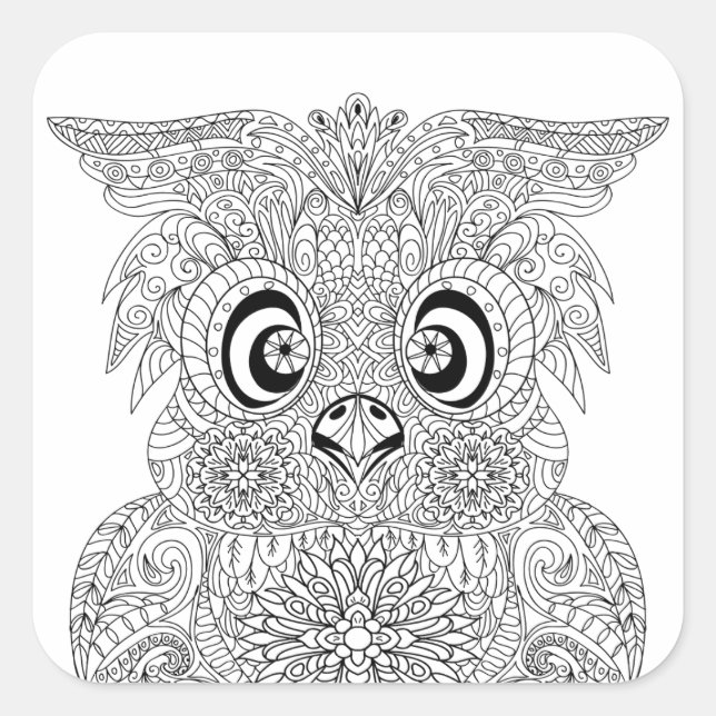 Inspired Owl Portrait Square Sticker (Front)