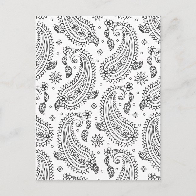 Inspired Paisley Design Postcard (Front)