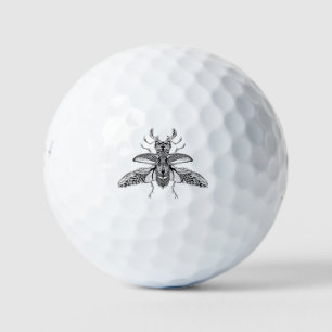 Inspired Psychedelic Stag-Beetle Golf Balls