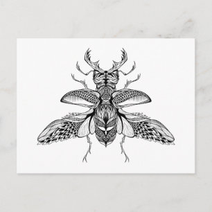 Inspired Psychedelic Stag-Beetle Postcard