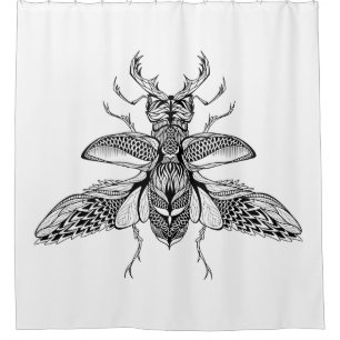 Inspired Psychedelic Stag-Beetle Shower Curtain