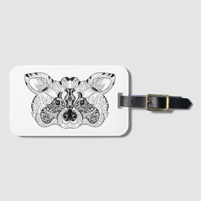 Inspired Racoon Luggage Tag (Front Horizontal)