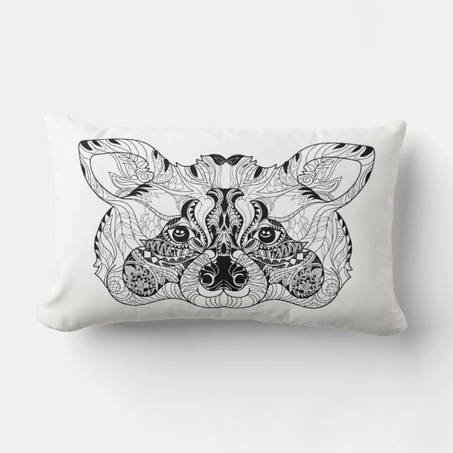 Inspired Racoon Lumbar Cushion (Front)