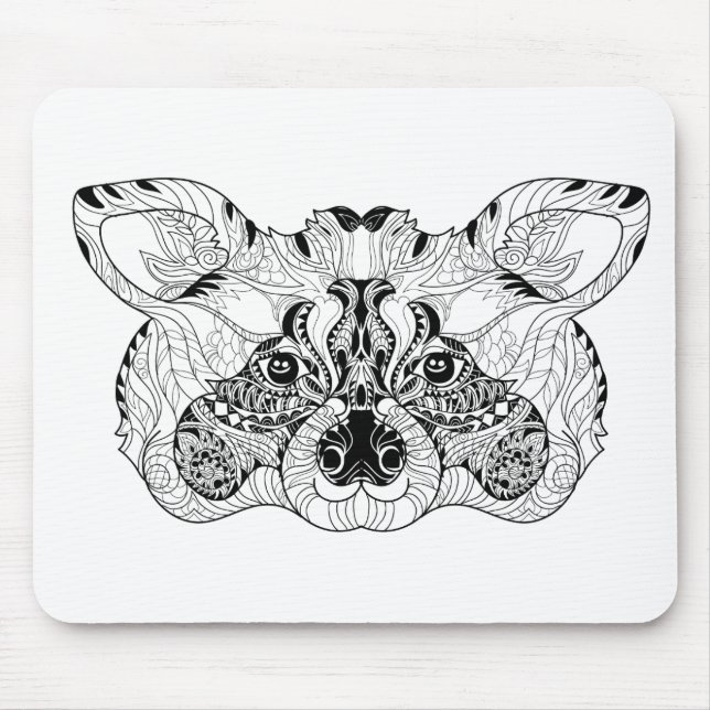 Inspired Racoon Mouse Pad (Front)