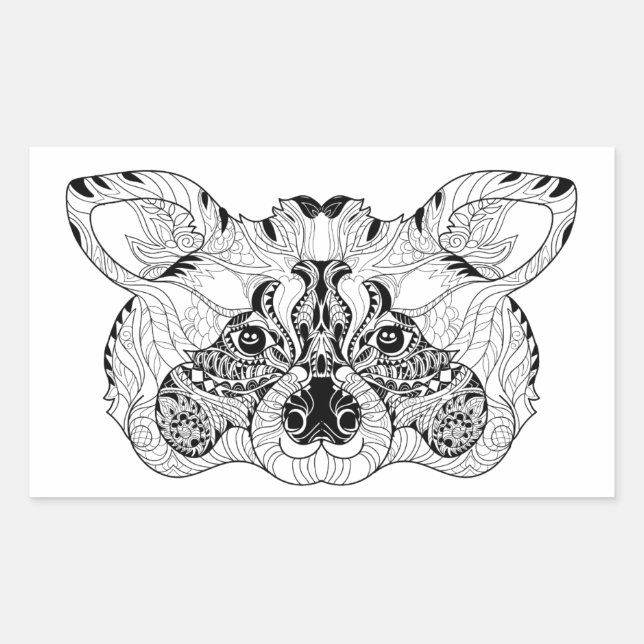 Inspired Racoon Rectangular Sticker (Front)