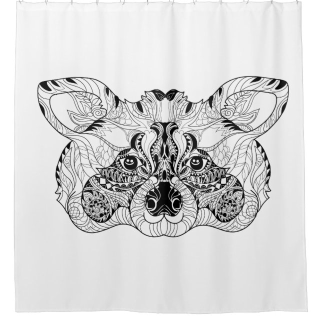 Inspired Racoon Shower Curtain (Front)