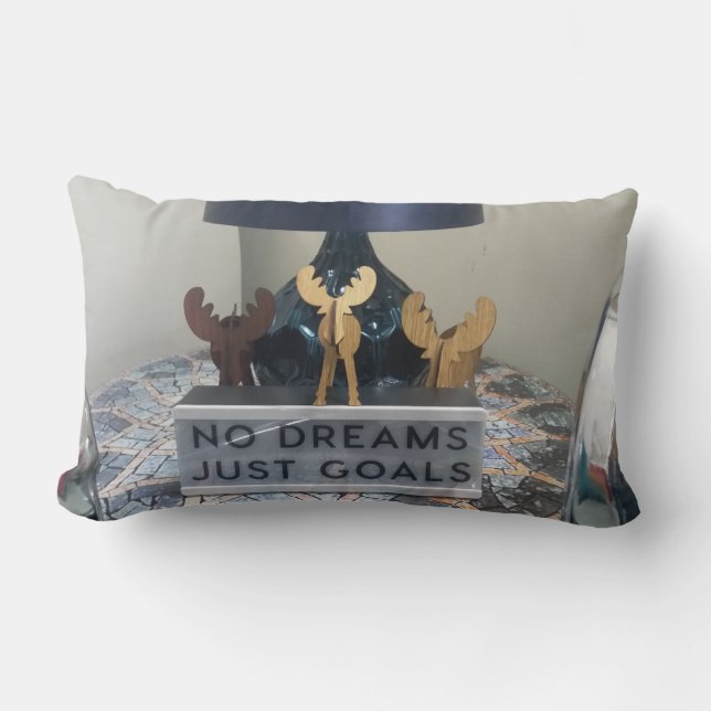 Inspired Reindeer Dreams: A Motivational Holiday Lumbar Cushion (Front)