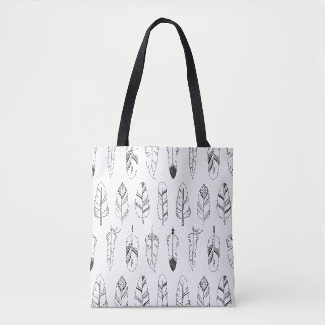 Inspired Retro Feather Pattern 2 Tote Bag (Front)